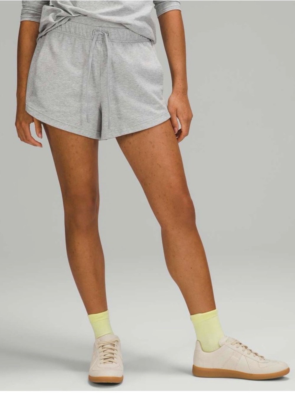Lululemon inner glow short 3” terry - heathered core light grey